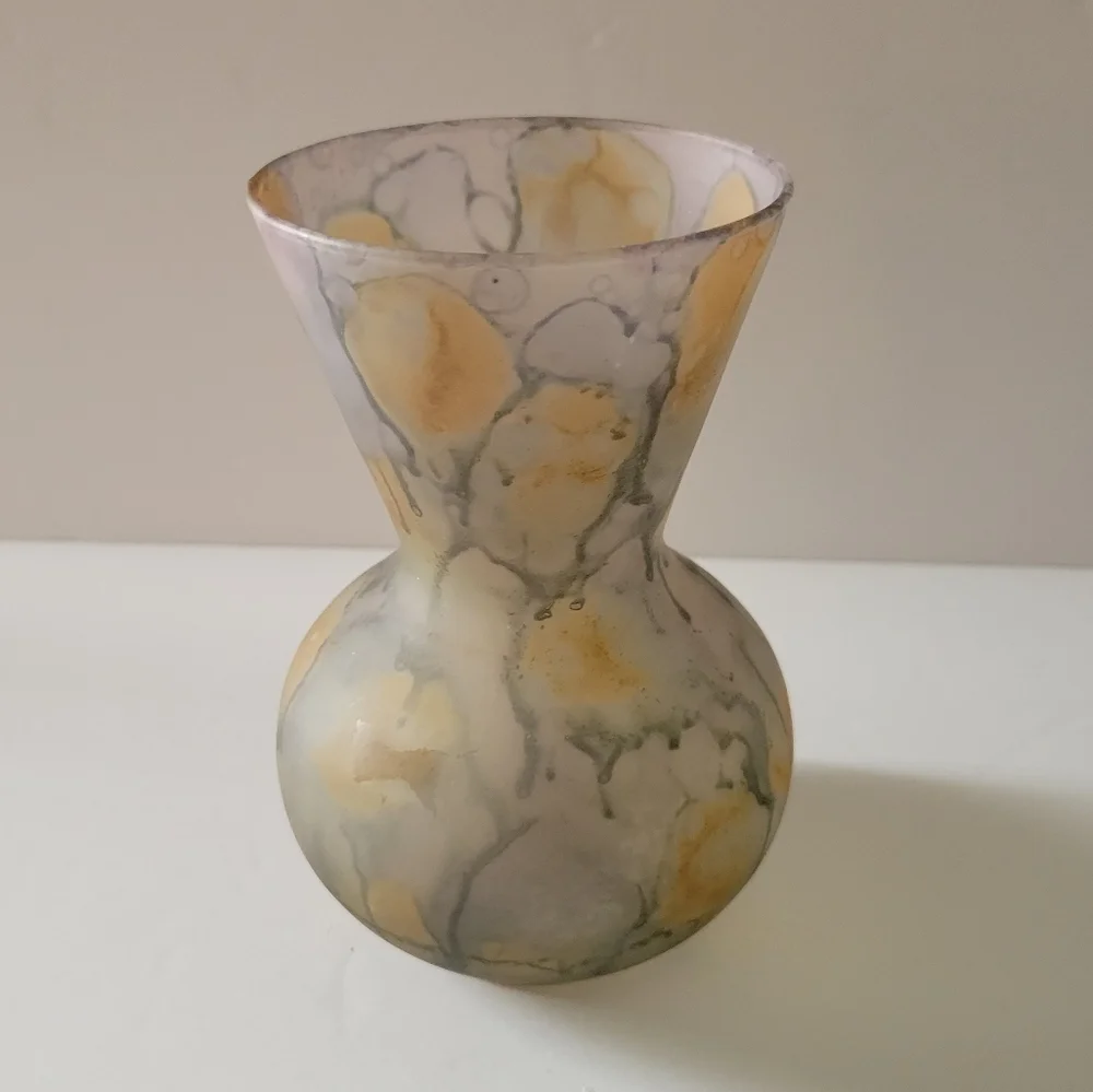 Vintage Israel Hebron Art Glass Vase